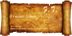 Frecko Timur névjegykártya